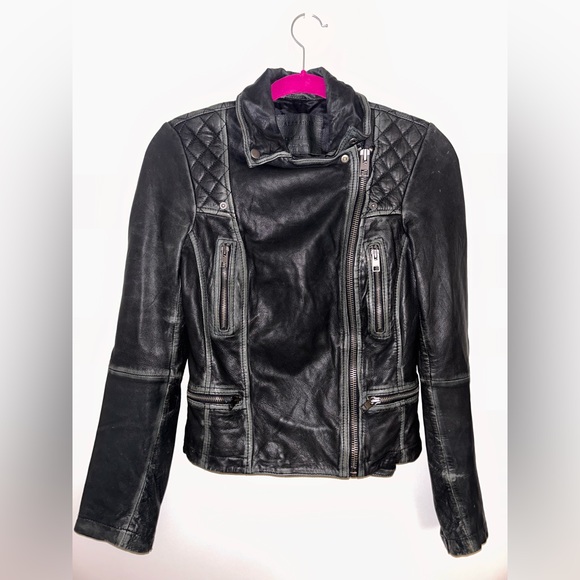 All Saints leather biker jacket - Picture 1 of 7